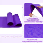 Fitvids 1/2-Inch Thick High Density Foam Exercise Yoga Mat with Carrying Strap, For Cushioning The Body Against Hard Floors, Purple