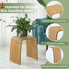 Bamboo Shower Bench, Non-Slip Shower Stool & 286 lbs, Waterproof Bathroom Stool Spa Bath Seat, Natural Bamboo Stool, Suitable for Multiple Settings: Bathroom, Bedroom, Dining room and Living room