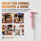 Syrup Pump, Compatible with 750ml Torani, Davinci & Skinny, 3-Pack, Pink