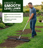 Gardease Lawn Leveling Rake, 30" x 10", Heavy Duty Steel Lawn Leveler