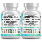 Q Defend Quercetin Supplement with Zinc Vitamin C Vitamin D Elderberry Turmeric Black Pepper Garlic Ginger Sea Moss Lysine Stinging Nettle Reishi Immune Support 60 Capsules Pack of 2 by Clean Nutra