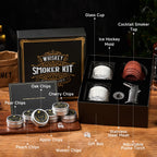 ComboJoy Whiskey Smoker Kit with Torch - 6 Flavors Wood Chips, 2 Glasses, 2 Ice Ball Molds - Cocktail Smoker Infuser Kit, Old Fashioned Drink Smoker Kit, Birthday Bourbon Gifts for Men,Dad(NO Butane)