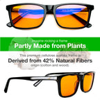 Orange Blue Light Blocking Glasses for Better Sleep - 99.5% Premium Acetate Computer Migraine Glasses for Women & Men - Amber Gaming Glasses - TV Blue Light Blockers Gamer Glasses for Eye Strain