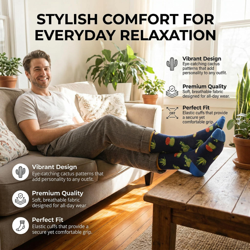 Funny Socks for Men, Crazy Colorful Novelty Fun Cotton Mens Dress Sock 8-12