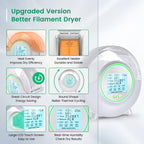 SUNLU Official Filament Dryer S2 Plus, 70℃ Max Temperature, Built-in Circulation Fan, 3D Printer Filament Storage Box Filament Dehydrator, Nylon TPU PLA PETG ABS 3D Printer Filament Dryer Box, White