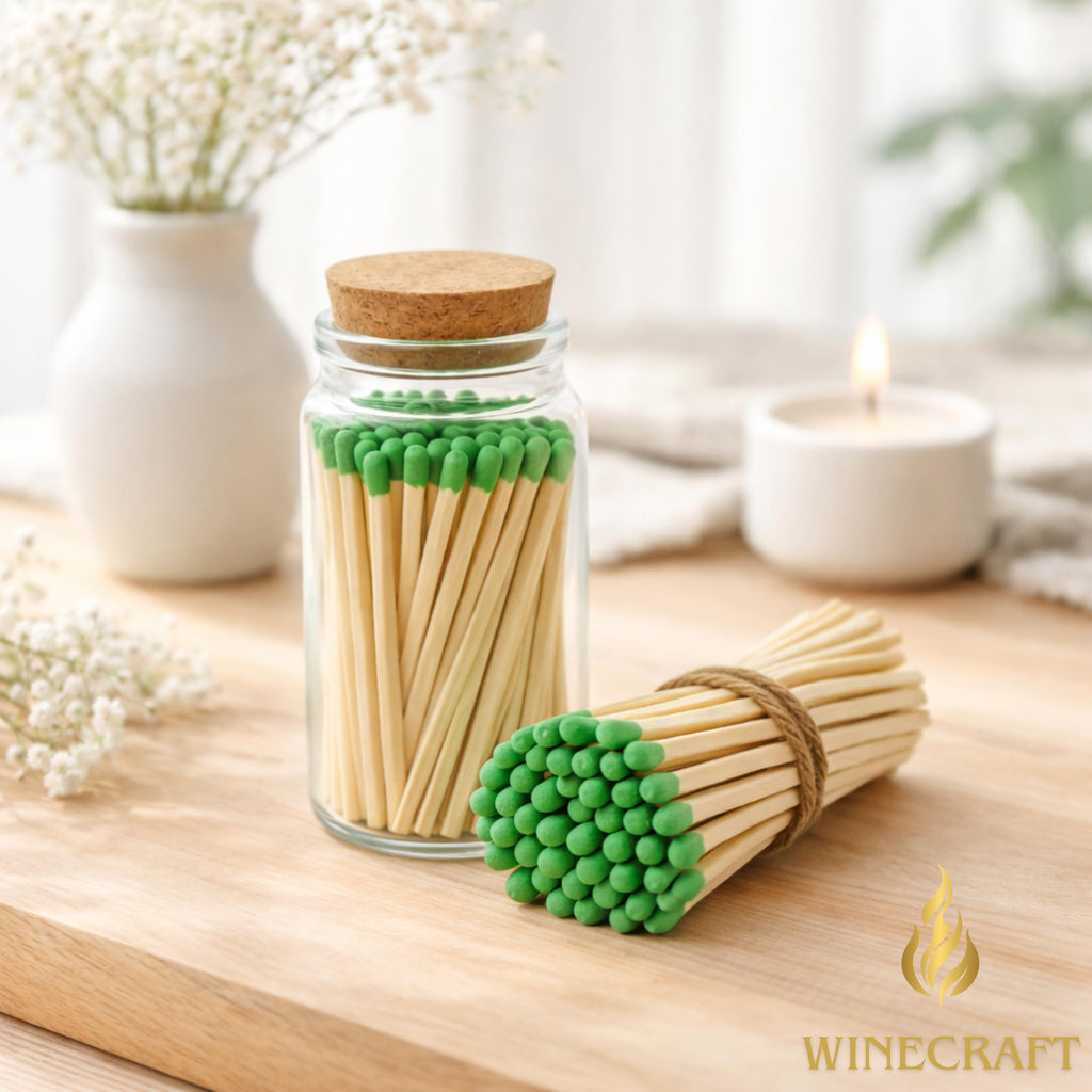 500 Count | 3" Green Matches | Strikers Included | Color Tip Wooden Match | Refill for Matchstick Jars, Candle Display, Holders & Bottles | 4 in inches Long