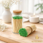 500 Count | 3" Green Matches | Strikers Included | Color Tip Wooden Match | Refill for Matchstick Jars, Candle Display, Holders & Bottles | 4 in inches Long