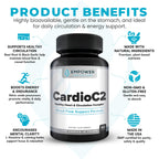 Empower Health Labs CardioC2 Circulation & Energy Support – Doctor-Formulated Blend with Beet Root, Black Garlic, Hawthorn & CoQ10 – Supports Healthy Blood Flow, Energy & Clarity – 60 Capsules
