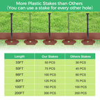 4-Inch x 100 FT Landscape Edging Border with 150 Stakes, Plastic Garden Edging Border Kit, Flexible No Dig Lawn Edging Border for Garden Flower Beds Yard Pathway Paver (Brown)