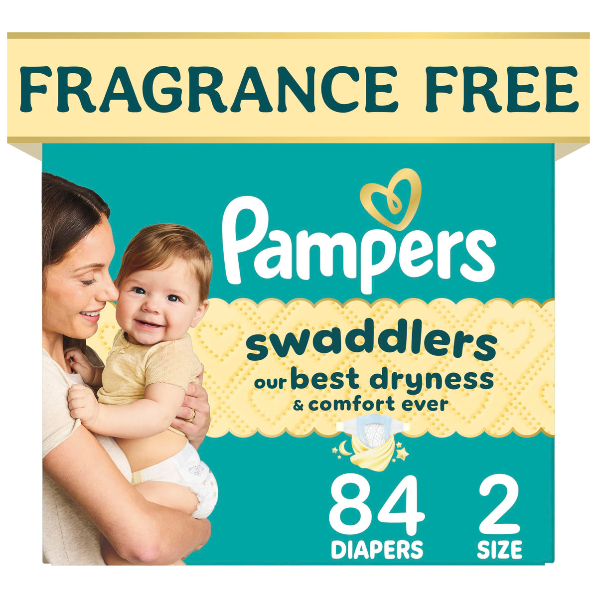 Swaddlers Diapers, Size 2 (10-22 lbs), 84 Count, Absorbent, Keeps Baby Dry and Comfortable, Pediatrician Recommended Skin Safe Disposable Baby Diaper