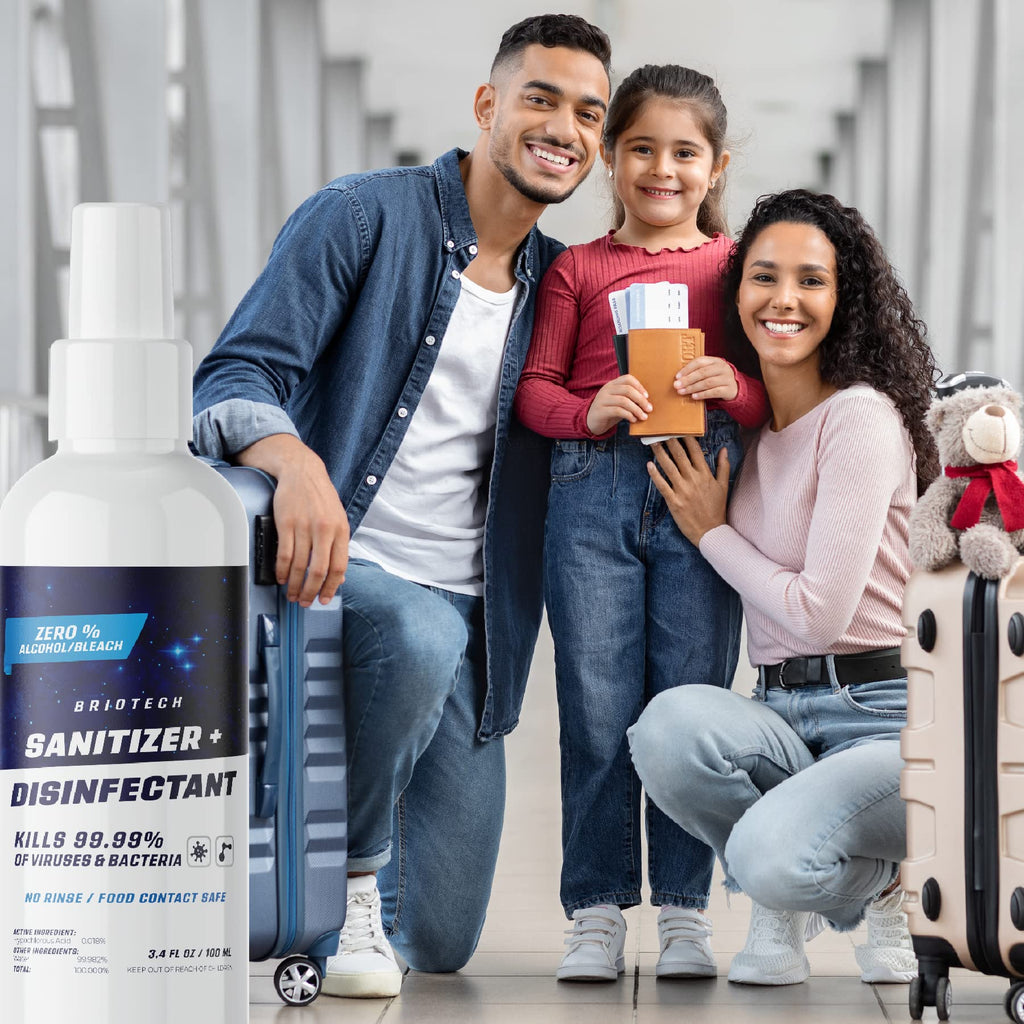 BRIOTECH Sanitizer Disinfectant Hypochlorous, Kill 99.99% of Viruses & Bacteria, Control Mold, Eliminate Odor, Gentle for Nursery & Play Rooms, Food Contact Surface Sanitizer, 1 Gallon Refill