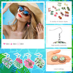 Nosiny 36 Pairs Tropical Summer Earrings Bulk for Women Vacation, Classic