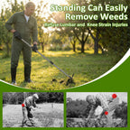 Weed Puller Tool with Long Handle - Adjustable Length Manual Weeder Remover Tool, 2 in 1 Hand Weed Rake and Garden Hoe for Gardening, Uprooting Weeding Tool for Yard, Lawn, Patio, Garden