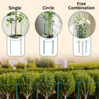 6-Pack Garden Plant Support Cages,14"Diax32"H Heavy Duty Interlinked Half Round Peony Support Rings,Metal Plant Support Stakes for Peony,Tomato,Hydrangea,Rose,Indoor & Outdoor Garden Plant Supports