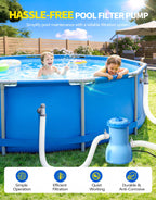 BluClear Standard Series Above Ground Pool Filter Pump - 800 GPH Flow Rate | Rapid Circulation & Micro-Debris Filtration, Pool Cartridge Filter Pump System - Keep Water Crystal Clean & Clear-Deep Blue