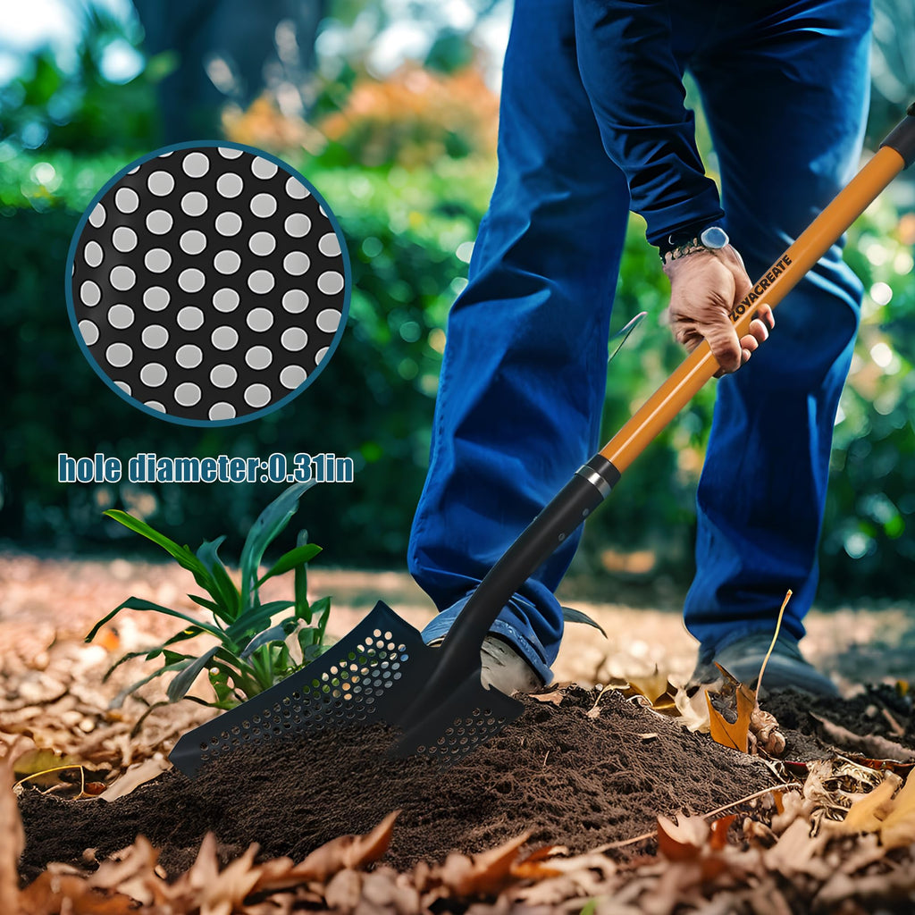 ZOYACREATE Sifting Shovel, 45 in Heavy Duty Sand Sifter Beach Chicken Coop