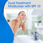 Purpose Dual Treatment Moisture Lotion with SPF 10 – Oil-Free, Fragrance-Free Daily Moisturizer for Sensitive Skin - 4 Fluid Oz. (Pack of 2)