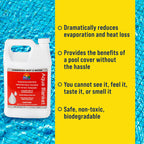 LO-CHLOR Aqua Blanket - The Liquid Solar Blanket for Pools and Energy Saving Liquid Pool Cover, Non-Toxic and Safe Pool Evaporation Prevention, Greatly Reduces Heat and Chemical Loss AB009-12 (128 Oz)
