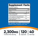 Nutricost Turmeric Curcumin with BioPerine and 95% Curcuminoids, 2300mg, 120 Capsules, Veggie Capsules, 767mg Per Cap, 40 Servings, Gluten Free, Non-GMO