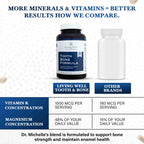 Living Well with Dr. Michelle Tooth & Bone Formula - Supplement with Calcium for Bone Strength & Tooth Enamel Support, D3 + K2, 120 Capsules, Non-GMO, Gluten-Free