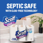 Scott 1000 Toilet Paper, 8 Rolls, Septic-Safe, 1-Ply Toilet Tissue