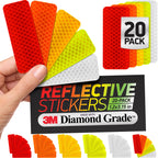 Byllstore Reflective Safety Tape Stickers | 3M Diamond Grade | Mixed Colors | 1.2″ x 3.15″ | 20-Pack | Safety Warning Tape for Helmets, Cars, Mailboxes & More
