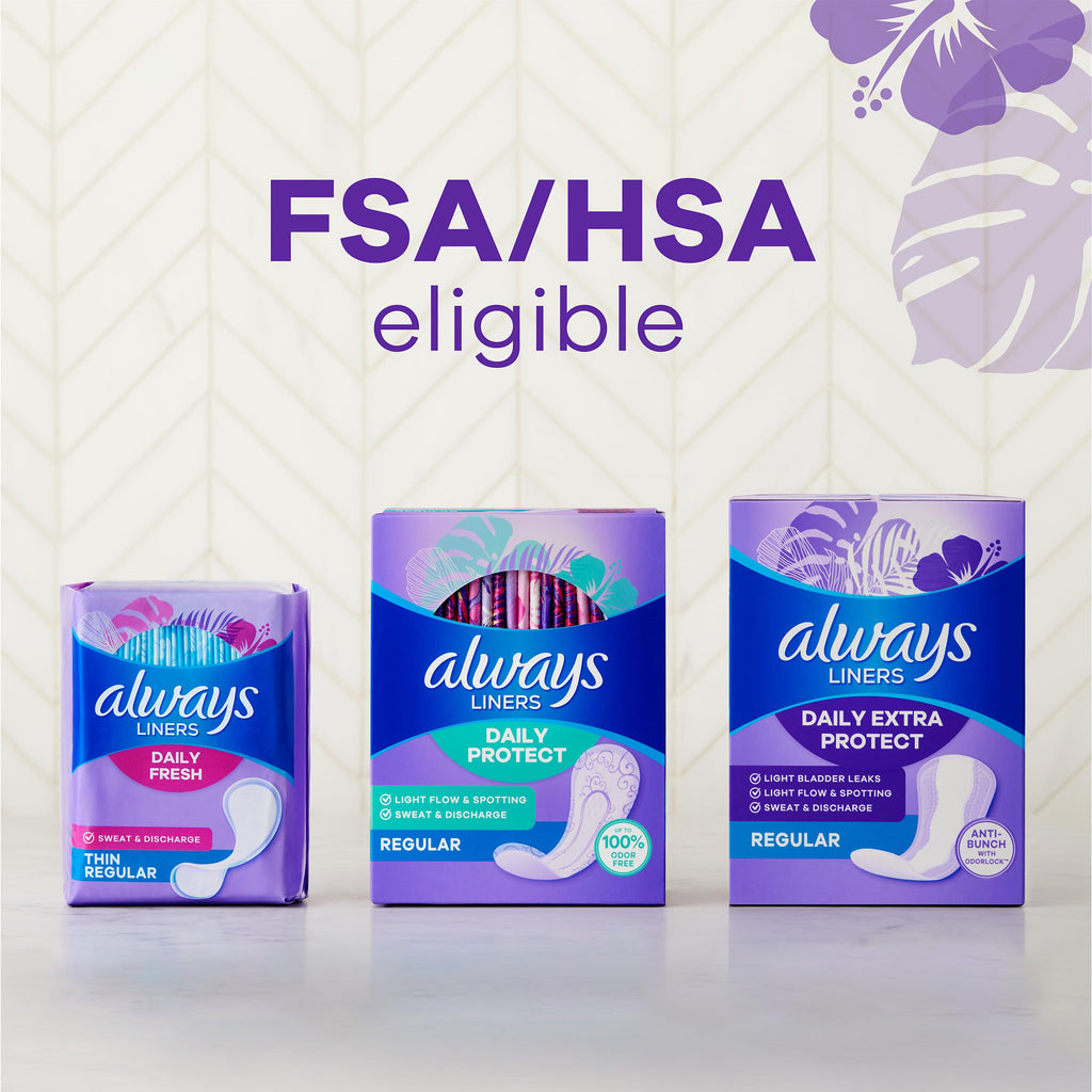 Always Panty Liners for Women Anti-Bunch Xtra Protection Daily Liners, Extra Long, Unscented, 116 Count
