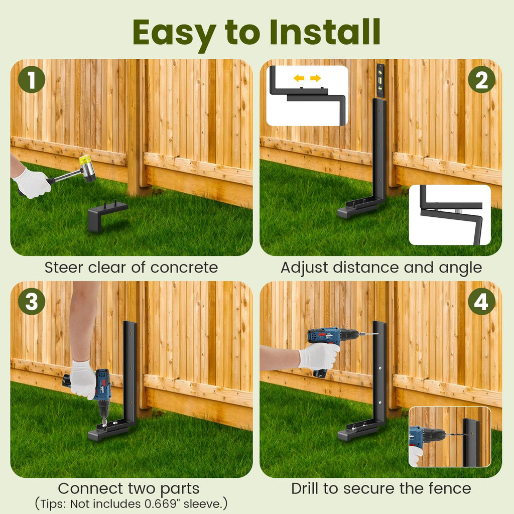 Housolution Fence Post Repair Kit,Separated Fence Post Anchor,1 Pack