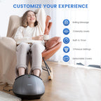 Breo Foot Massager Machine with Heat, Deep Kneading, Air Compression, Rolling Massage for Tired Feet and Plantar Fasciitis, Fits up to EU Feet Size 46
