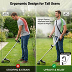 Yeoman Handle, Yeoman Weedeater Handle Extension with Bracket Clamp, Ergonomic Trimmer Grip for Lawn Care, Landscaping, Yard Trimming (Silver)