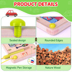 Scuwtocn Wooden Magnetic Alphabet Maze Letter Puzzle, Montessori Fine Motor Skills Toys for Boys Girls 3 4 5 Years Old, ABC Learning Toys for Kids Age 3+, Christmas, Birthday Present