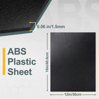 Plastic Sheet 12" x 16" x 0.06", Black PVC Board Flexible Moldable Impact Strength and High Tensile 1/16" Thick (1.5mm) for Crafts Materials Home Decor and Handicrafts, Abs Plastic Sheets 6 Pack