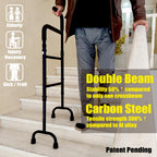 20-Level Adjustable Stair Climbing Assist Cane & Elderly Stair Lift Assist with Anti-Slip Handle & Stabilizing Feet, 300lbs Capacity for Seniors, Standard Steps-Patent Pending