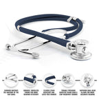 ASA TECHMED Nurse EMT Starter Pack Stethoscope, Blood Pressure Monitor and Trauma 7.5" EMT Shear Ideal Gift for Nurses, Medical Students, Firefighters, Police and Personal Use (Navy Blue) 4 Piece Set