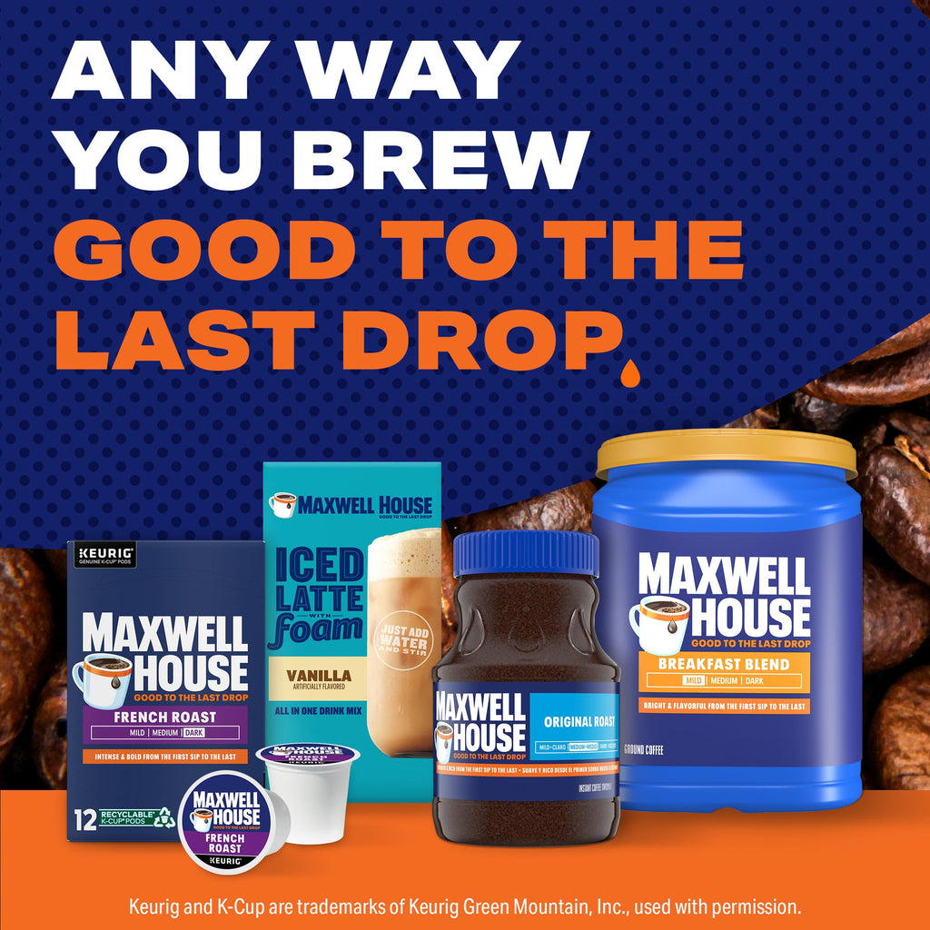 Maxwell House Ground Coffee, Breakfast Blend Mild Roast, 38.8 oz Canister