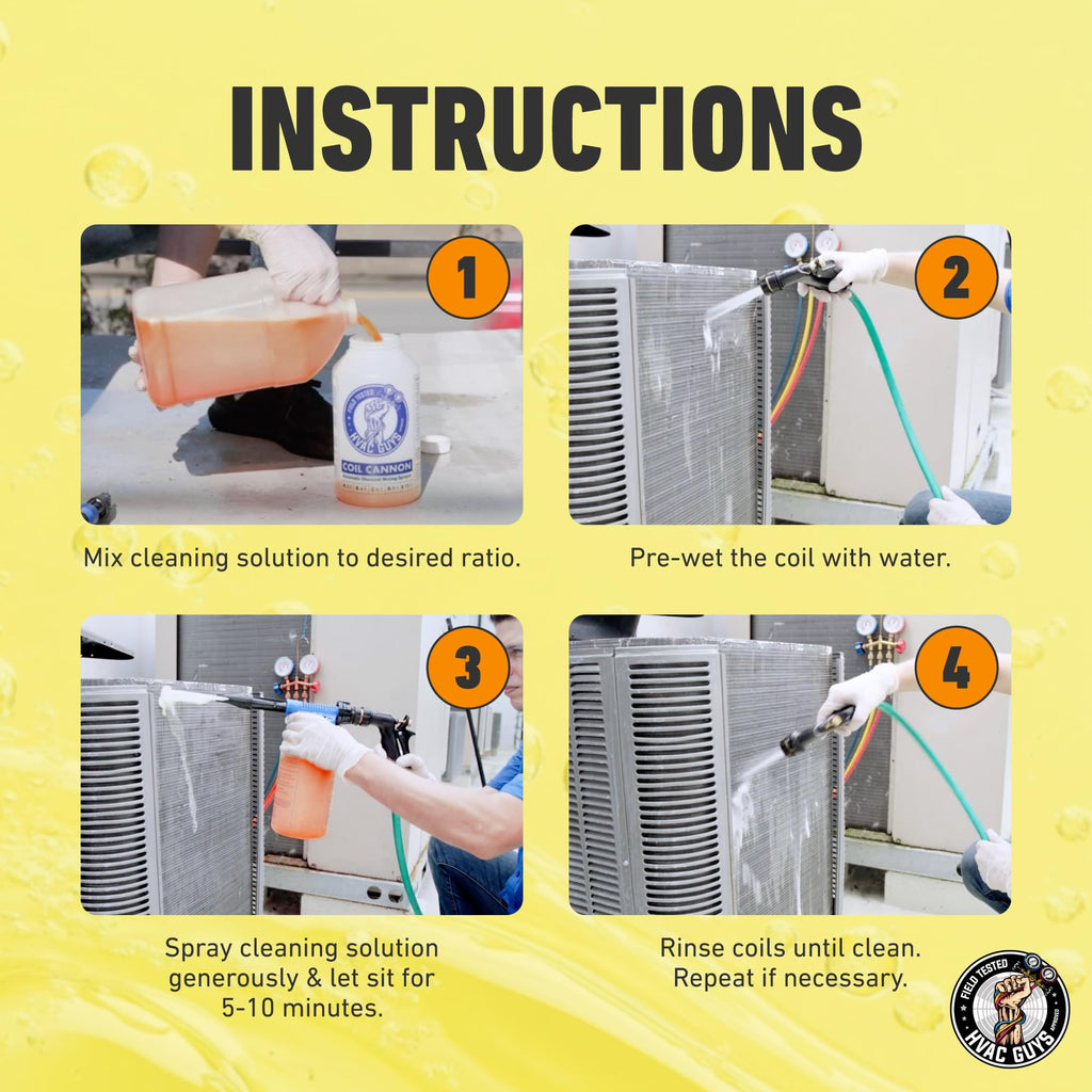 Leak Saver AC Coil Cleaner for All Condensers & Evaporators | No Rinse Evaporator Coil Cleaner | 4:1 to 10:1 Dilution Ratio - 1 Gallon