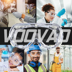 VOOVAO 3 Pack Anti-fog Safety Goggles ANSI Z87.1,Adjustable Chemistry Lab Goggles Over Glasses