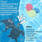 Sibosen 2 Pack Hot Tub Scum Absorber, 2025 Upgrade Reusable Scum Turtle and Devilfish Hot Tub Absorber Accessories Hot Tub Sponge for Spa & Pool Cleaner, Hot Tub Oil Absorbing Keeps Water Clean