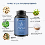 BoostCeuticals Phosphatidylserine 100mg with Ginkgo DMAE Gotu Kola - Memory, Stress & Cortisol Support, Cognitive Focus, Sleep Health, Brain Function Supplement, 90 Capsules