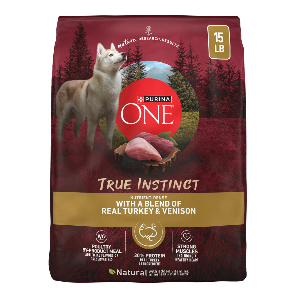 Purina ONE True Instinct Dry Dog Food, Real Turkey & Venison, 15 lb Bag