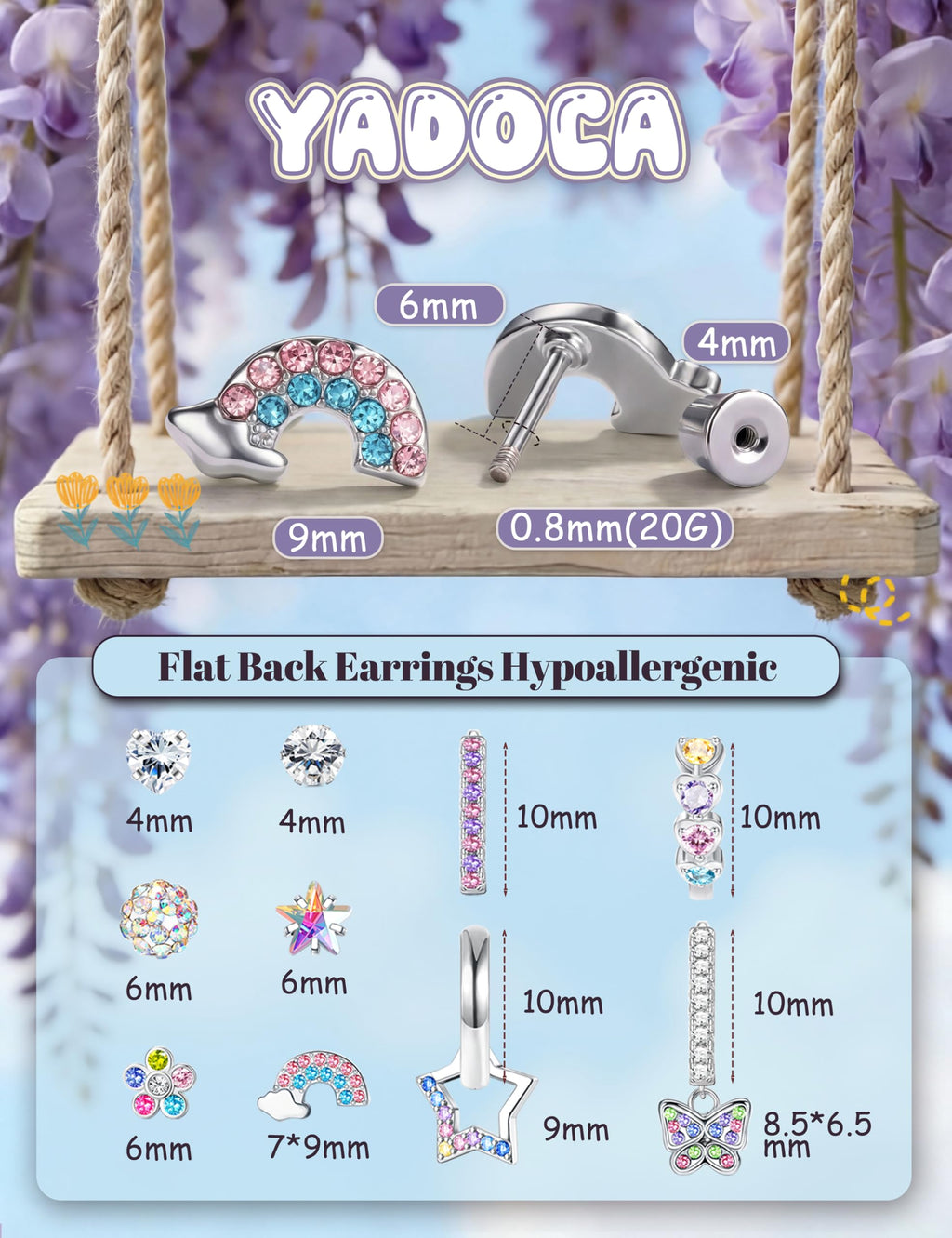 Hypoallergenic Earrings for Girls Women Kids Toddler Surgical Steel Earring