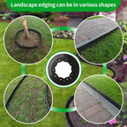 Landscape Garden Edging Kit with 60 Spikes, 4In Tall 66FT Garden Edging Border for Garden, Flower Beds, and Lawn Easy Cutting (Black, 66ft)
