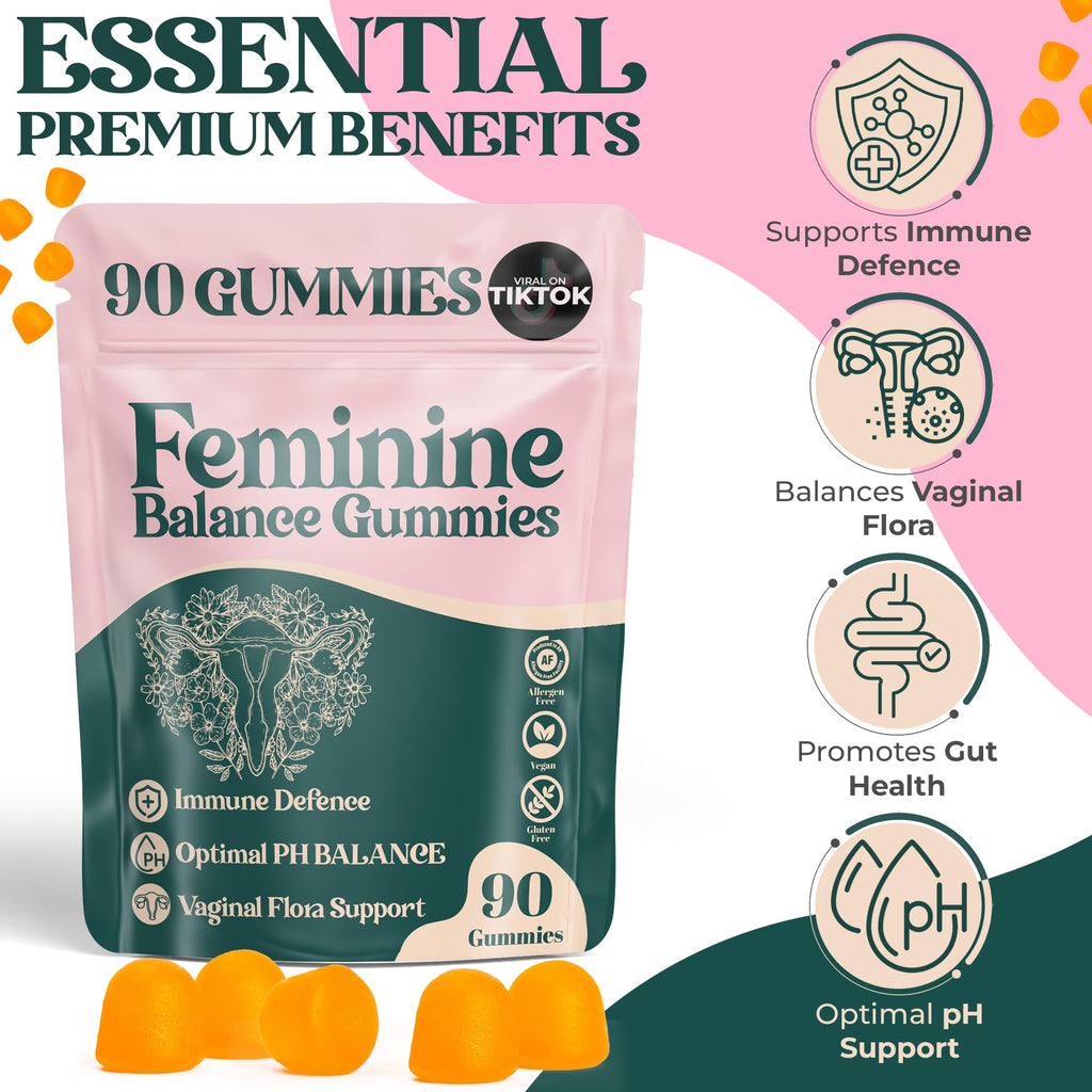 ORGANIC UPLIFT Feminine Balance Gummies - for Women’s Health & Wellness - Immune Support - Vegan, Gluten-Free - Hawaiian Pineapple (Pack of 1)
