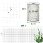 Nylon Trellis Netting Roll 5 x 360 ft, Oltara Heavy Duty Garden Netting with 6 Inch Soft Mesh, Plant Support Mesh for Climbing Plants, Vegetables, Fruits, Cucumbers, Peas, Tomatoes