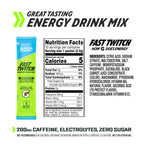 Fast Twitch Energy Drink Mix from Gatorade Powder Sticks, Glacier Freeze, 0.08oz Individual Packets,10 Pack, Zero Sugar, Caffeine, Electrolytes