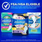 Always Ultra Thin Feminine Pads with Wings for Women, Size 3, Extra Long Super Absorbency, Unscented, Up to 100% Leak-Free Protection, 84 Count Total