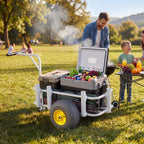 VEVOR Beach Fishing Cart, 200 lbs Load Capacity, Foldable Fishing Cart with Heavy-Duty Carbon Steel Frame, 13-Inch All-Terrain PU Balloon Tires, 7 Rod Holders, for Outdoor Activities Camping Picnic