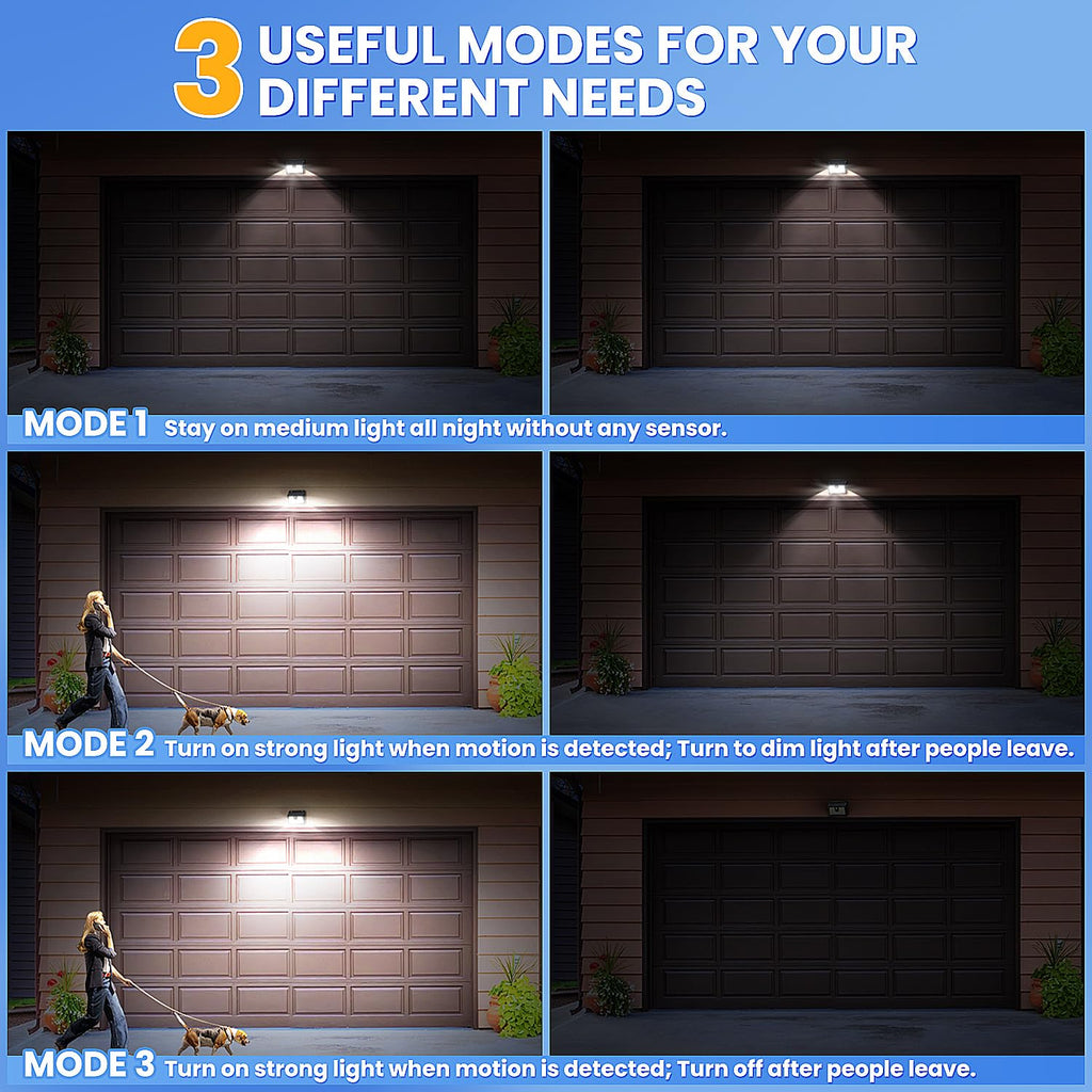 [10 Packs] Solar Motion Sensor Outdoor Lights, Super Bright Solar Lights Outdoor Waterproof, 3 Lighting Modes Security Wall Light for Outside Walking Dog Fence Backyard Deck Garden Door Step Garage
