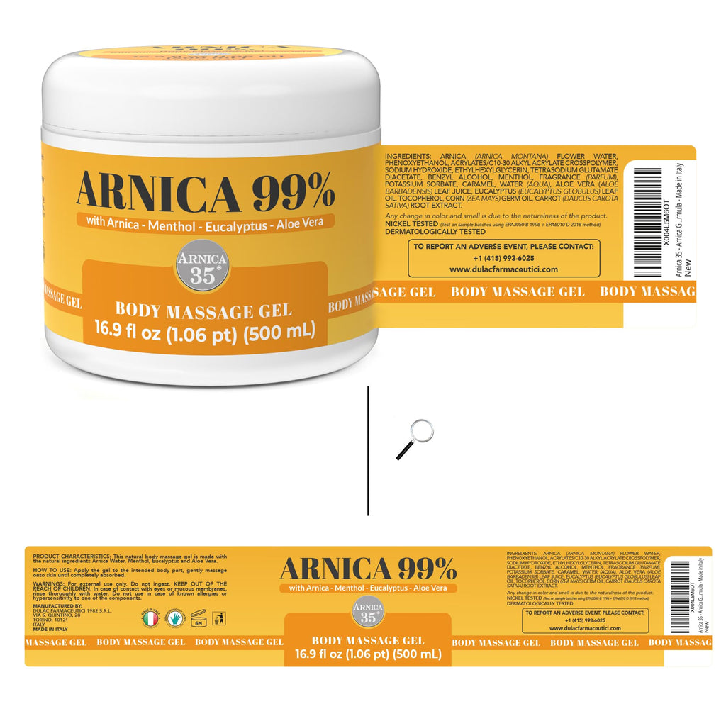 Arnica 35 Arnica Body Massage Gel – Water-Based Cosmetic Massage Gel with Arnica Montana, Fast-Absorbing Lightweight Texture, Non-Greasy Feel, Dermatologically Tested, 16.9 fl oz
