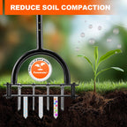 Bluesea Lawn Aerator Tool - 16 Iron Spikes with Ergonomic T-Handle, Automatic Dirt Clean for Soil Loosening & Yard Aeration, Manual Metal Grass Aerator (Orange)